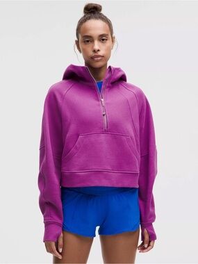 Lululemon Scuba Oversized Half-Zip Hoodie in Vivid Plum, XS/S